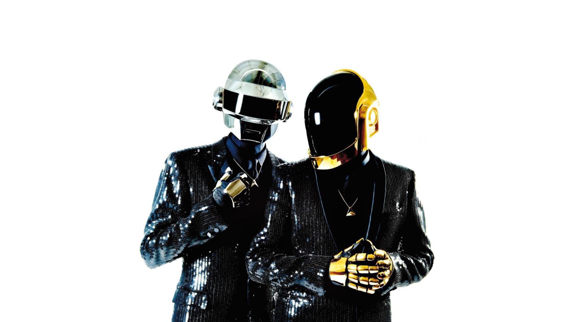 Daft Punk, Thomas Bangalter, Guy-Manuel de Homem-Christo, Sfondo bianco, wallpaper 1920x1080