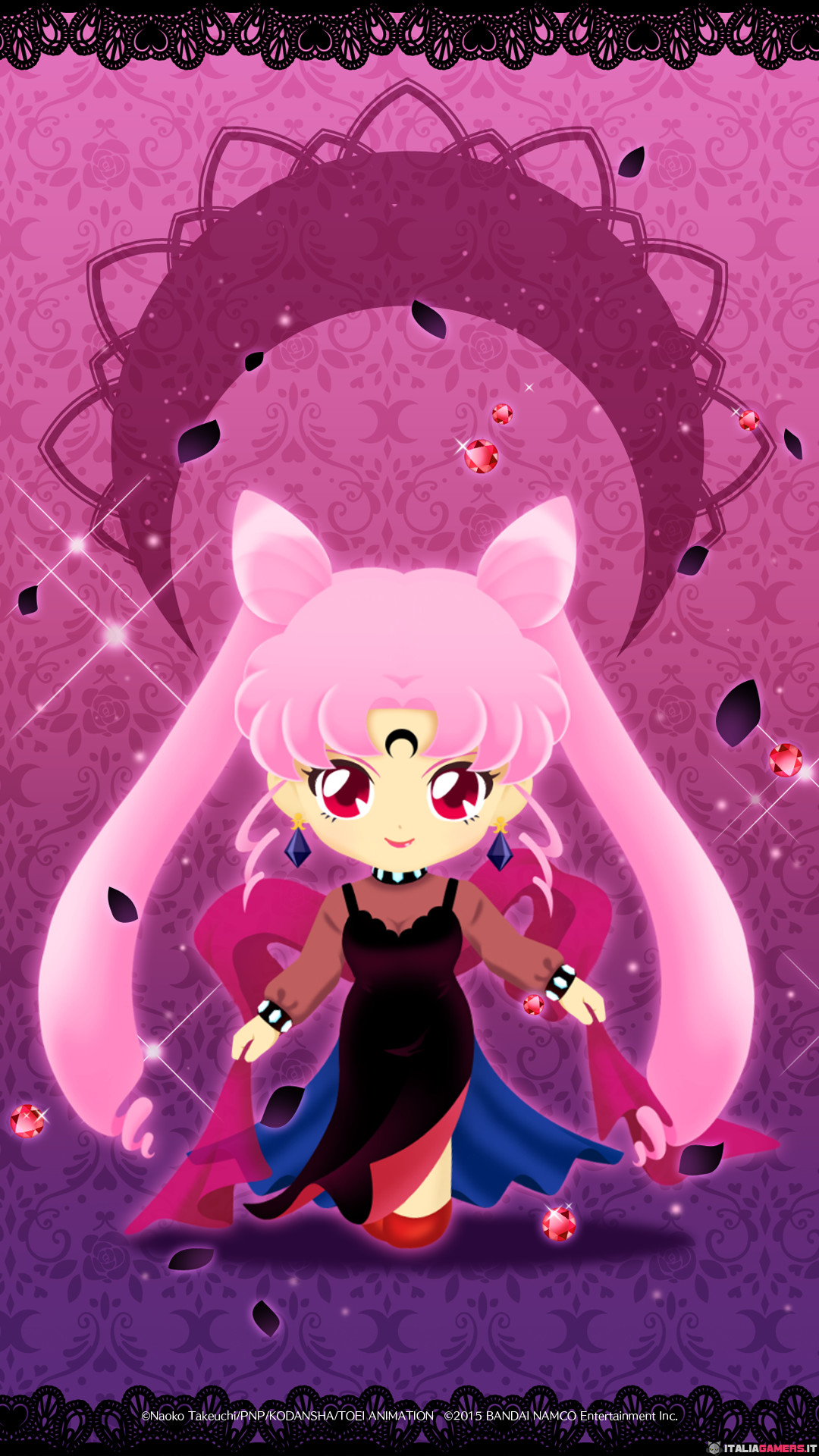 Black Lady, Chibiusa, Sailor Moon, Rosa, 1080x1920, schermata di blocco iPhone