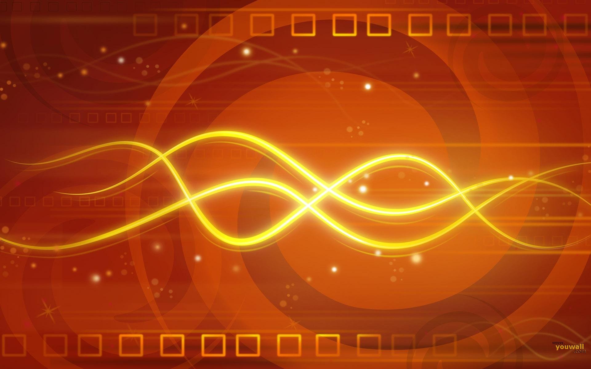 Onde luminose, Astratto, Arancione, 16:10 Full HD, wallpaper widescreen