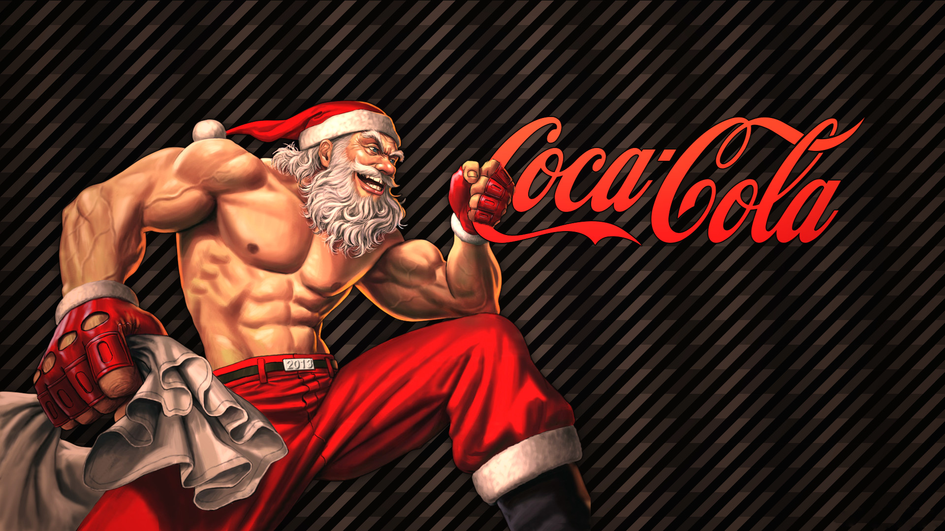 Coca-Cola, Babbo Natale, Muscoloso, Illustrazione, Full HD 1080p, sfondo desktop