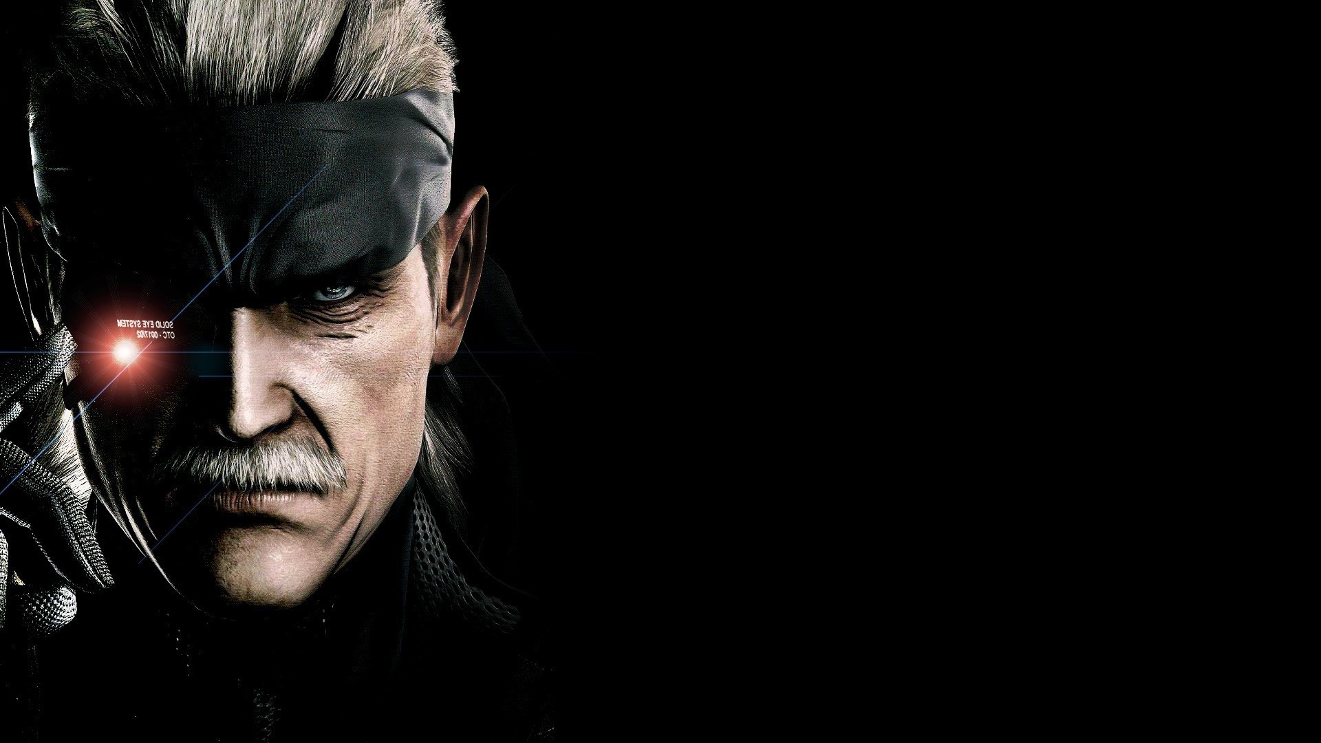 Old Snake, Metal Gear Solid 4: Guns of the Patriots, Bandana, Sfondo nero, wallpaper per portatile