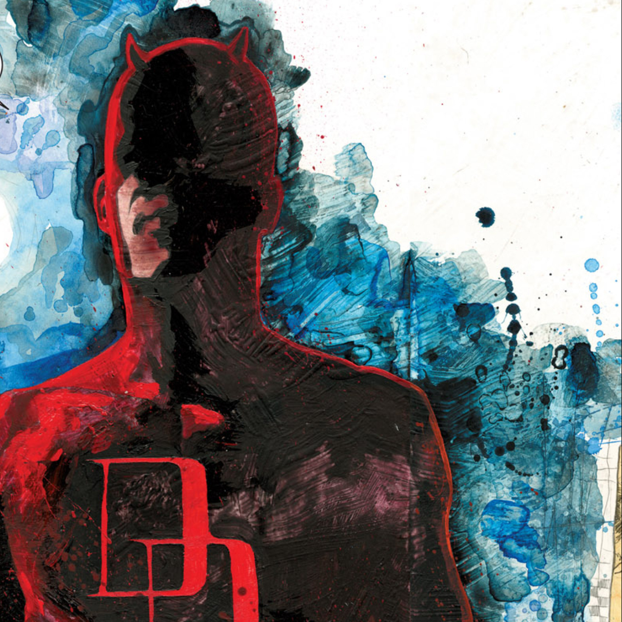 Daredevil, Acquerello, Logo DD, Full HD, sfondo per iPad e tablet