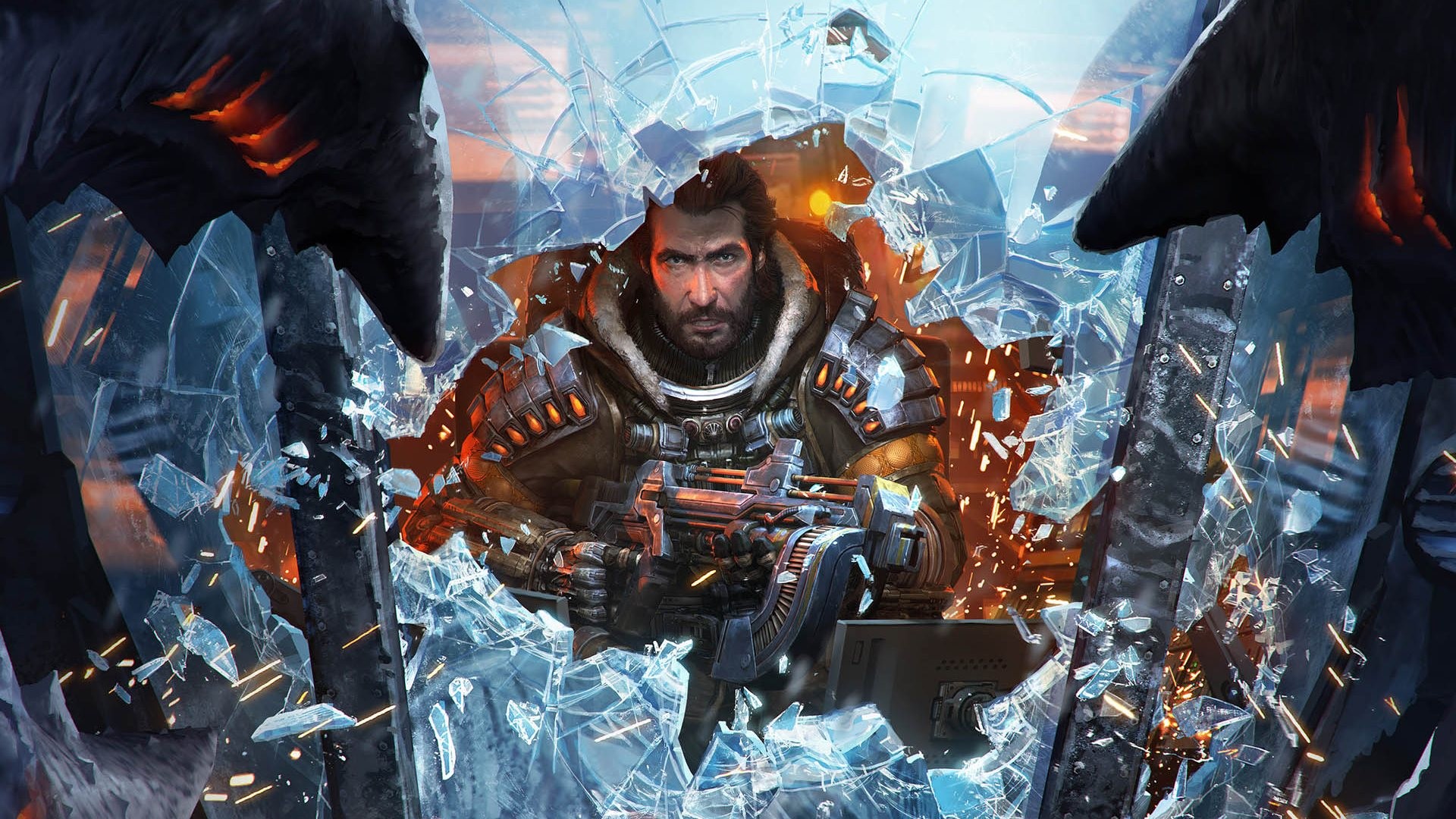Lost Planet 3, Vetro infranto, Soldato, Ghiaccio, Videogioco, Full HD, sfondo per portatile