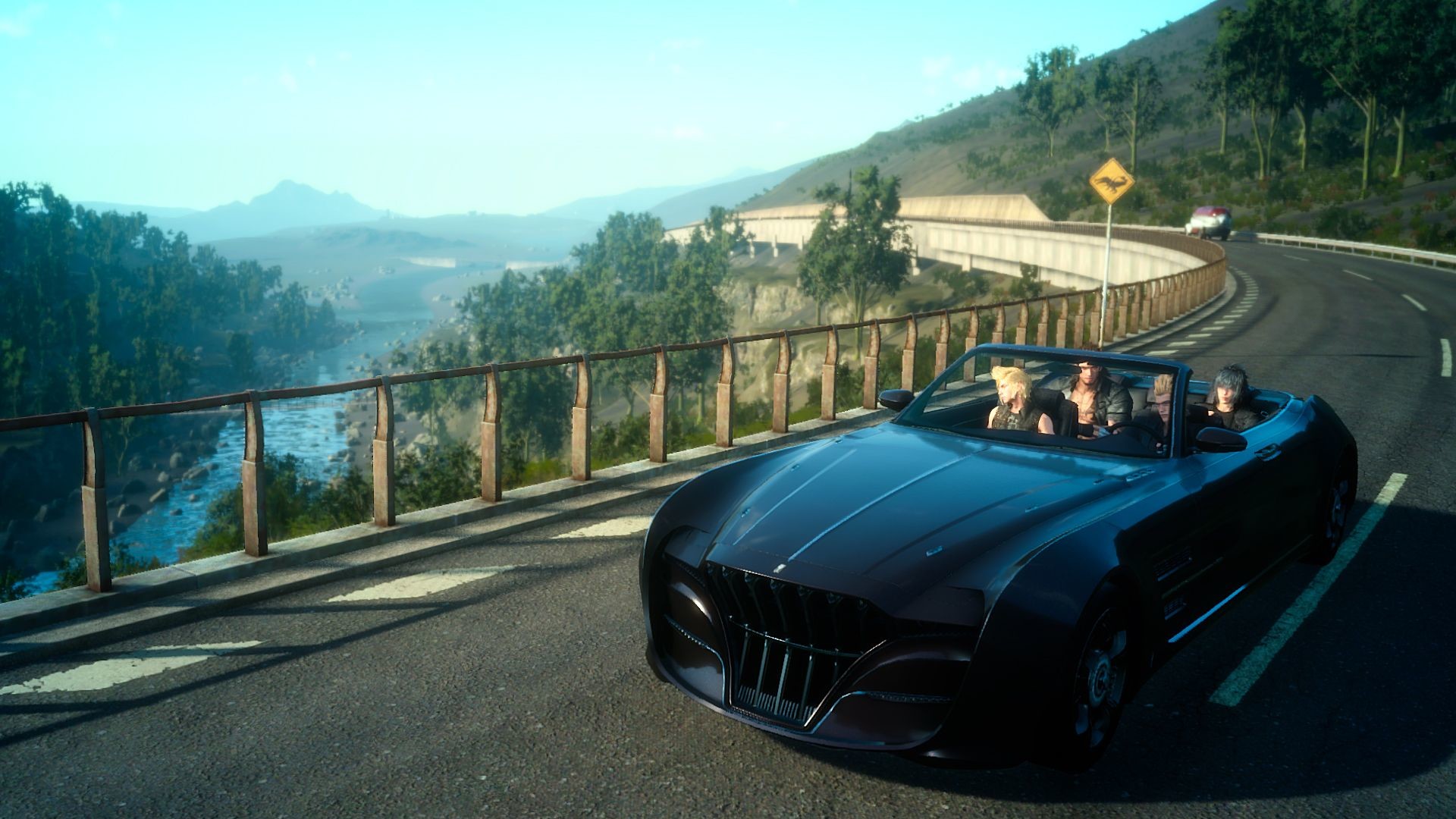 Regalia, Final Fantasy XV, Strada costiera, Montagne, Viaggio, Full HD 1080p, sfondo desktop
