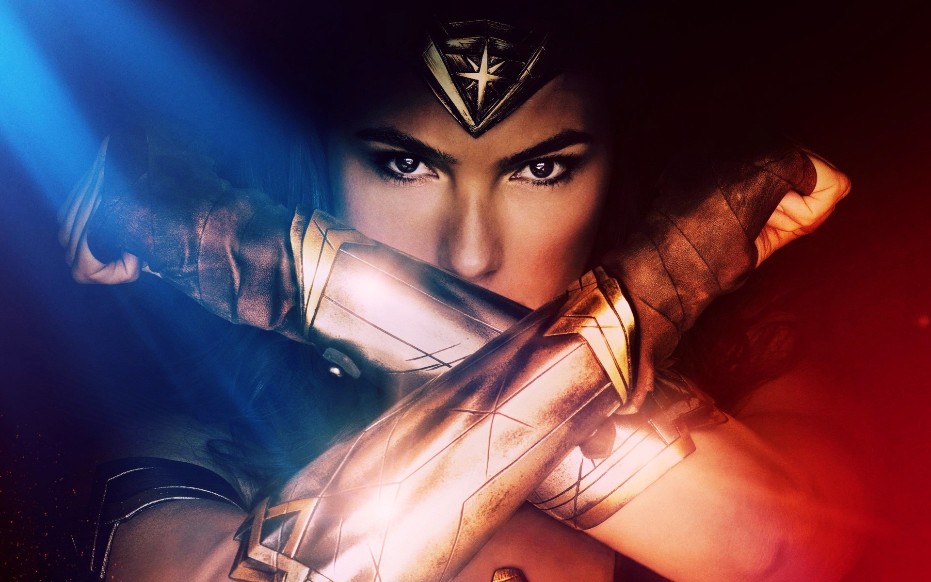 Wonder Woman, Gal Gadot, Bracciali incrociati, Primo piano, 16:10 Full HD, wallpaper widescreen