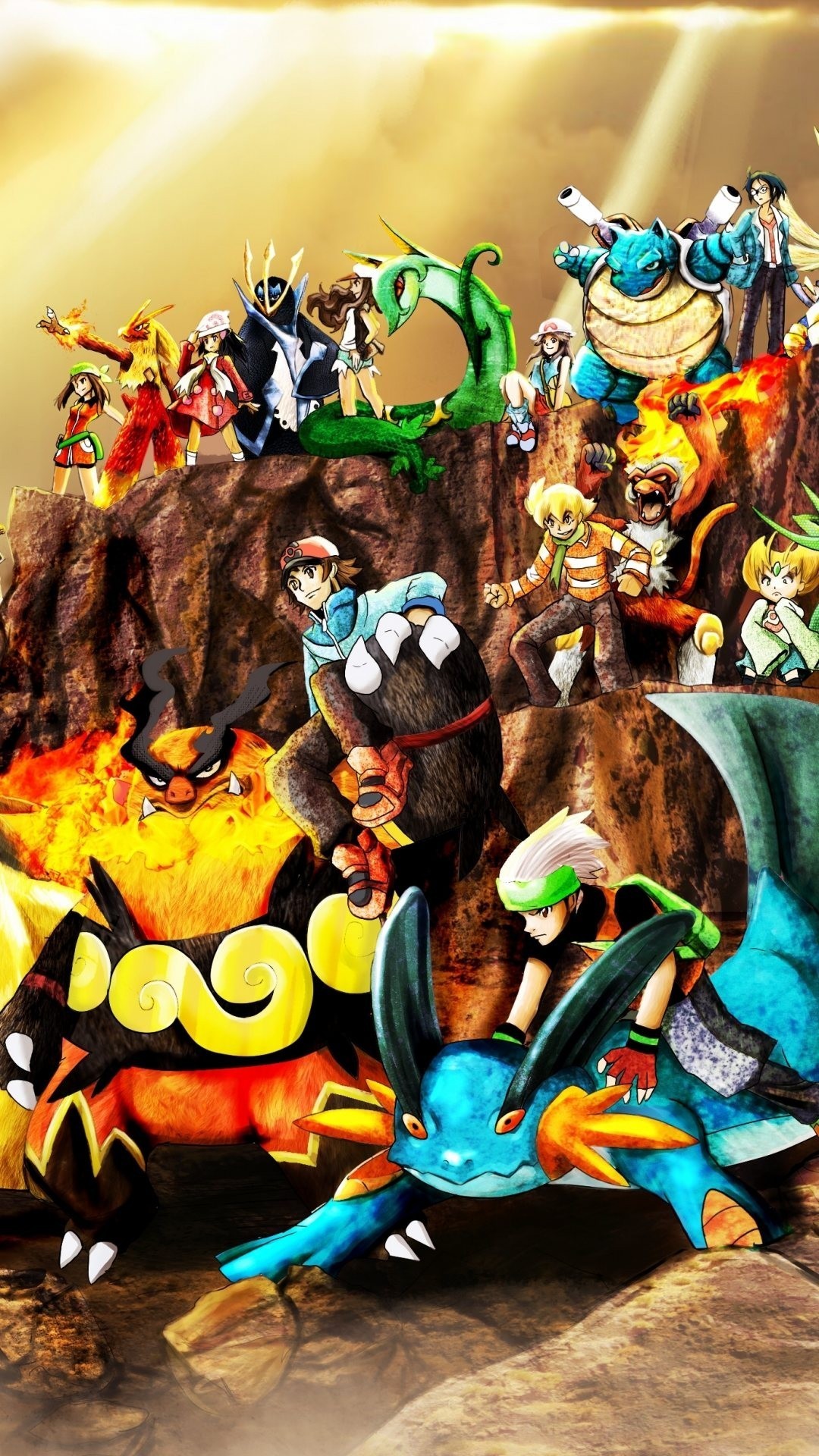Pokémon, Personaggi, Collage, Full HD, sfondo verticale per cellulare