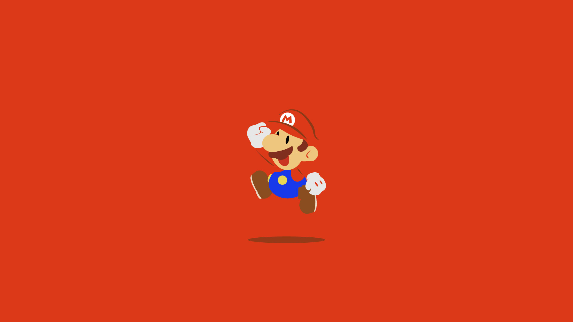 Mario, Paper Mario, Salto, Sfondo rosso, Full HD, wallpaper desktop