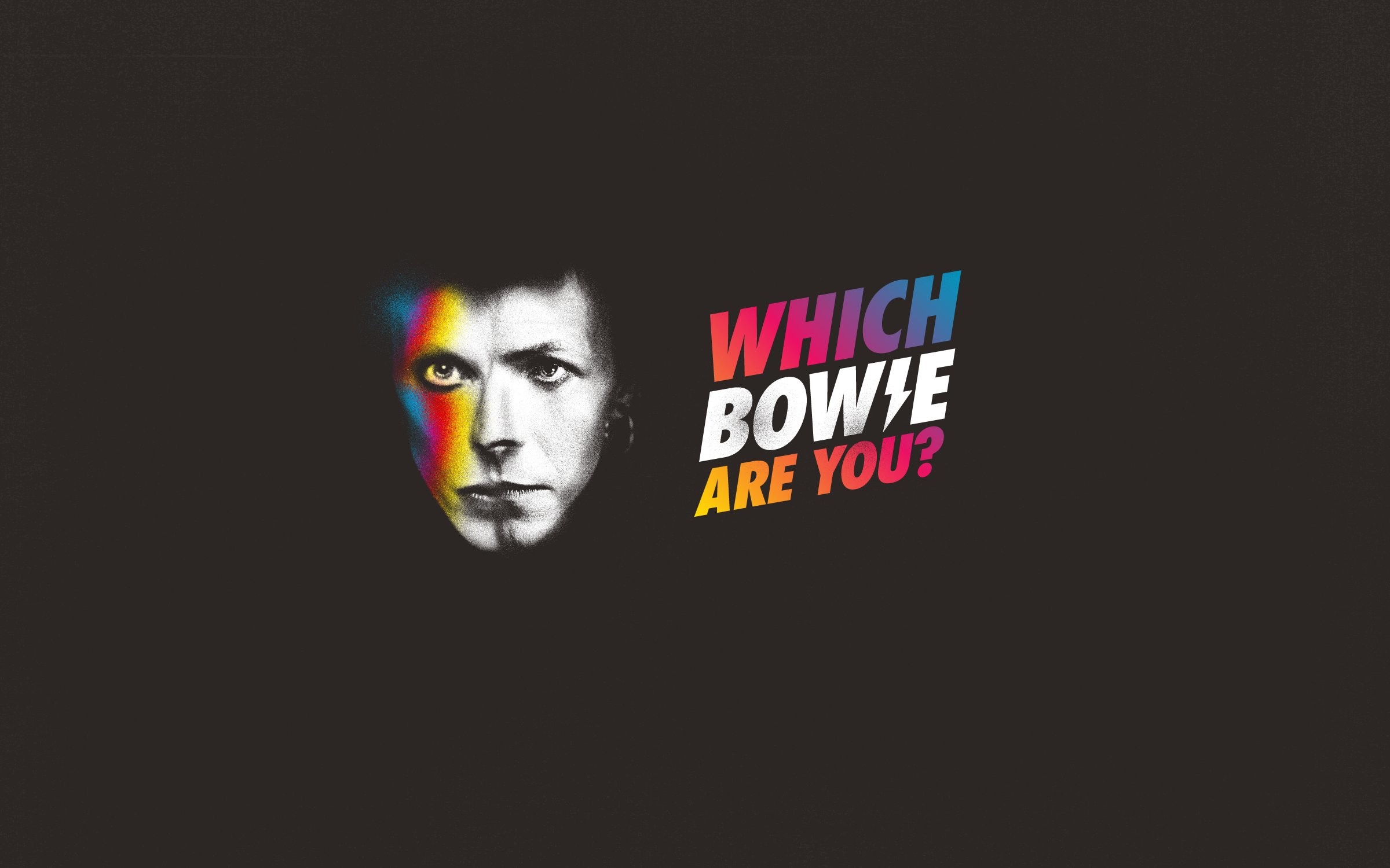 David Bowie, Which Bowie Are You?, Saetta, Sfondo scuro, Full HD, wallpaper per computer