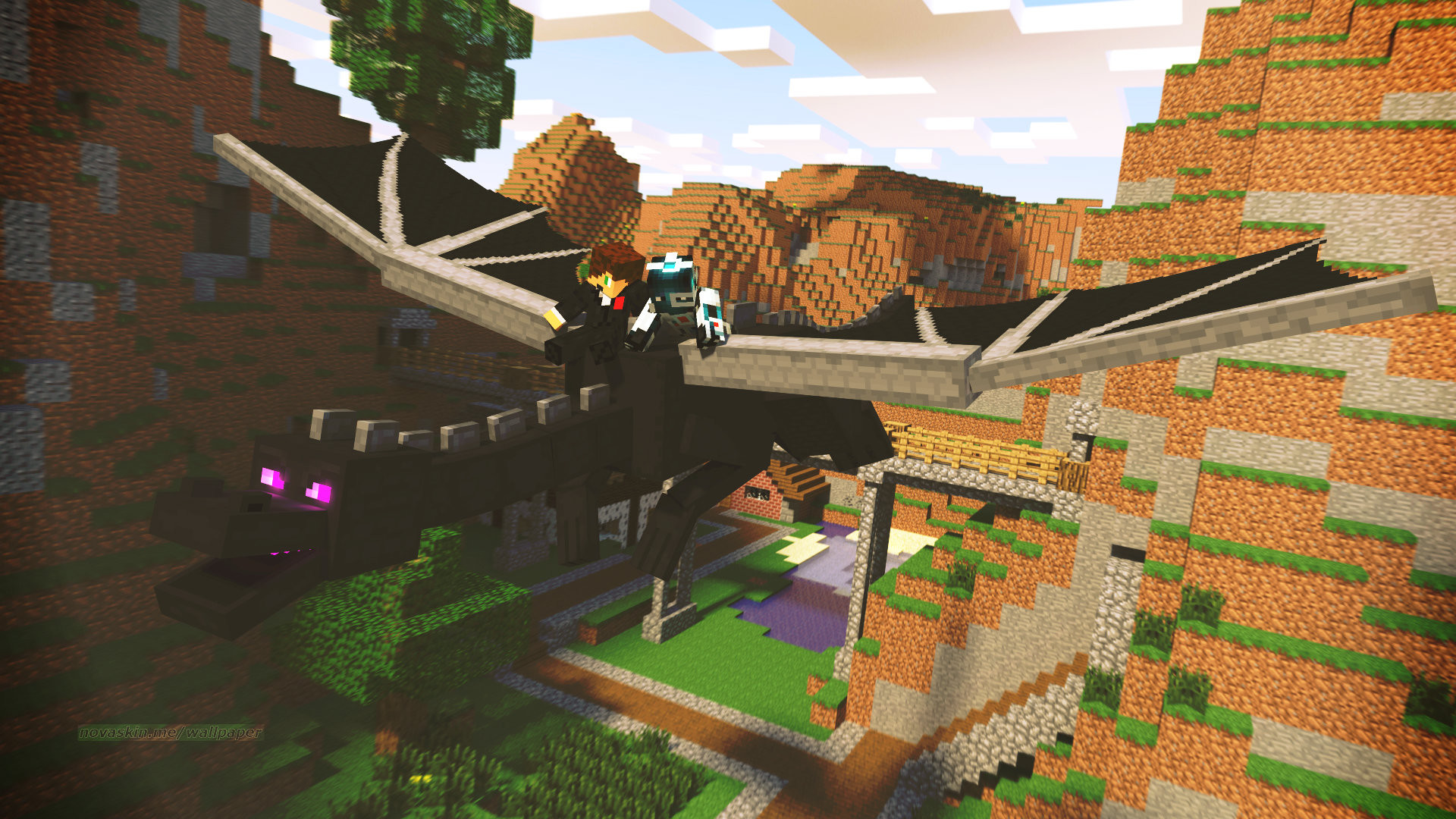 Minecraft, Ender Dragon, Skin, Canyon, 1920x1080, sfondo per PC