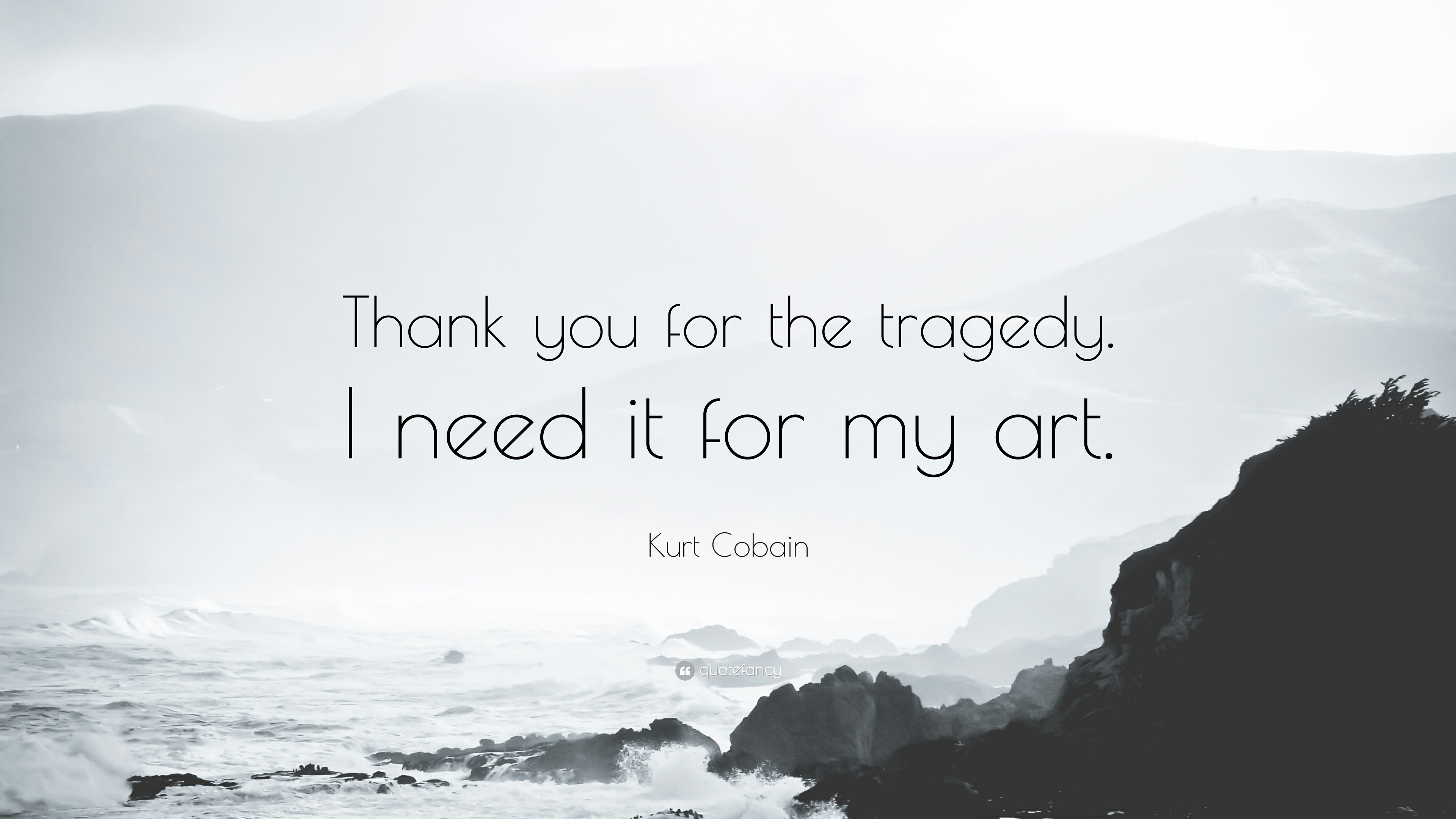 Kurt Cobain, Citazione, Mare, Scogliera, 4K, sfondo Windows 11