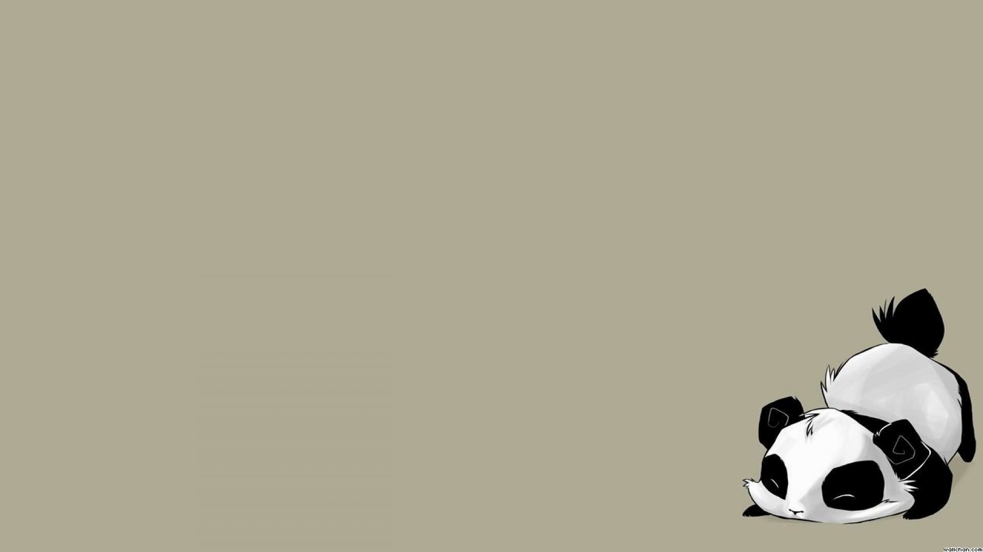 Panda, Minimalista, Illustrazione, Grigio, Full HD, wallpaper per portatile