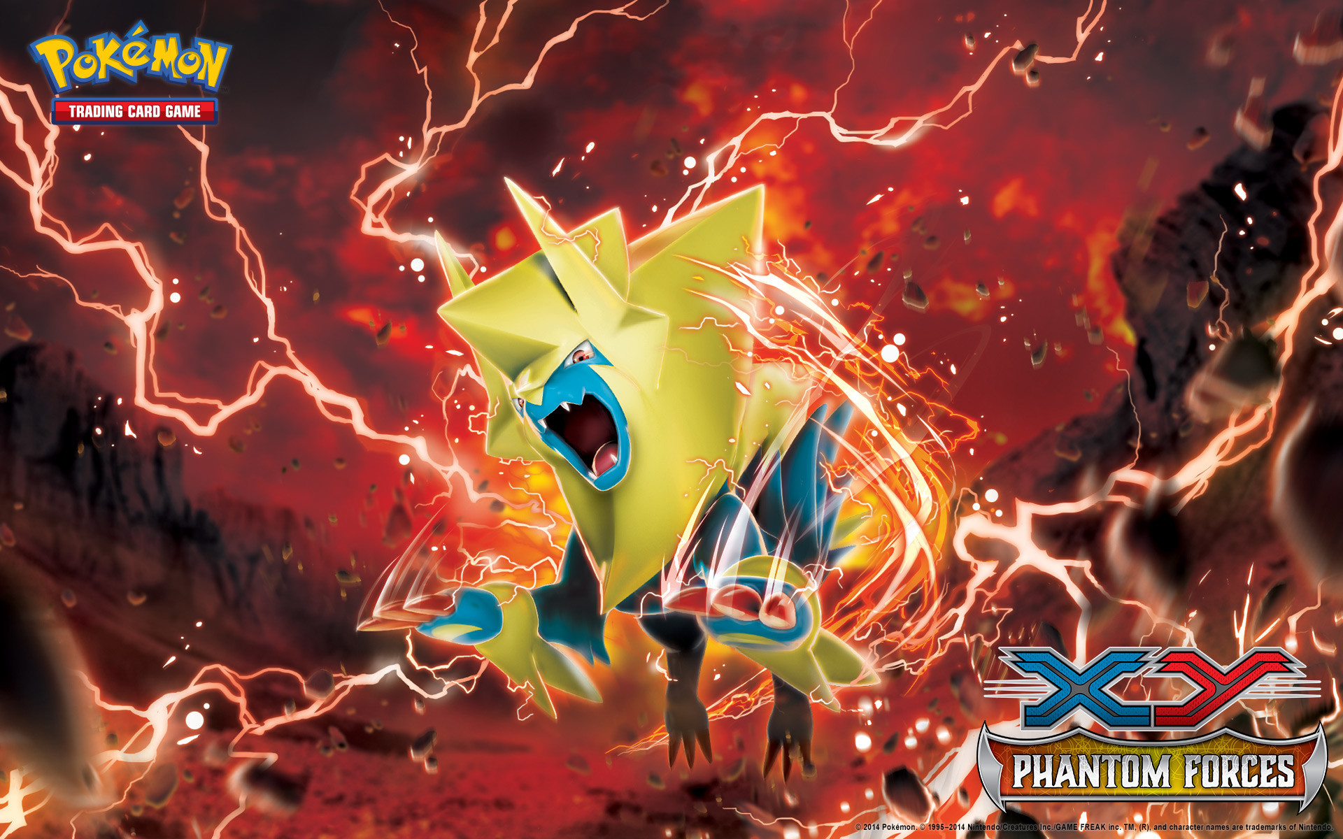 Mega Manectric, Pokémon XY Phantom Forces, Gioco di carte collezionabili Pokémon, Fulmini, sfondo per PC