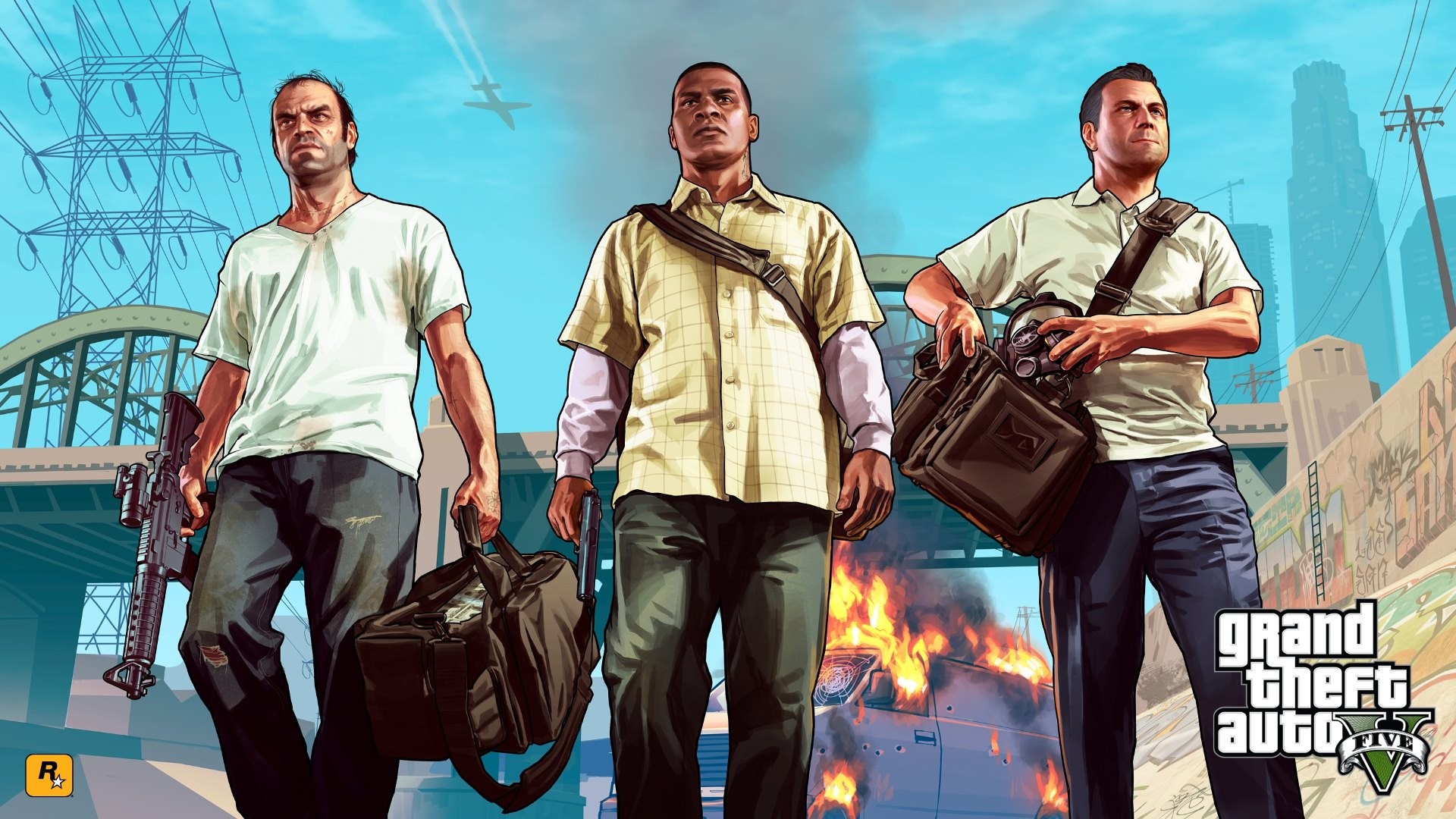 Trevor Philips, Franklin Clinton, Michael De Santa, Grand Theft Auto V, Rapina, sfondo per PC