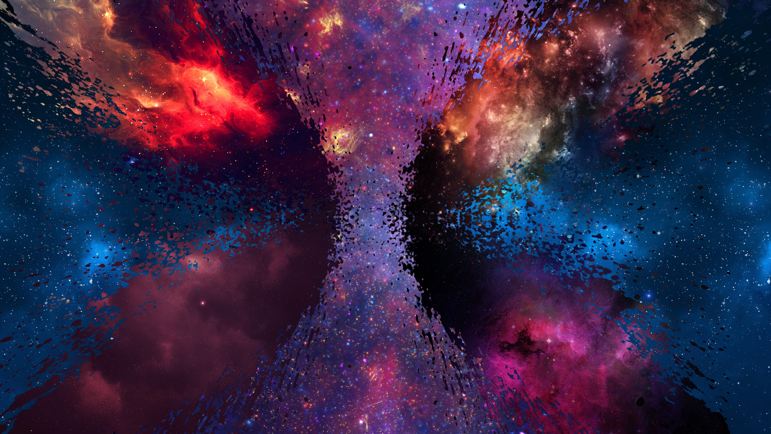 Nebulosa, Esplosione, Arte digitale, Multicolore, 2560x1440, immagine di sfondo