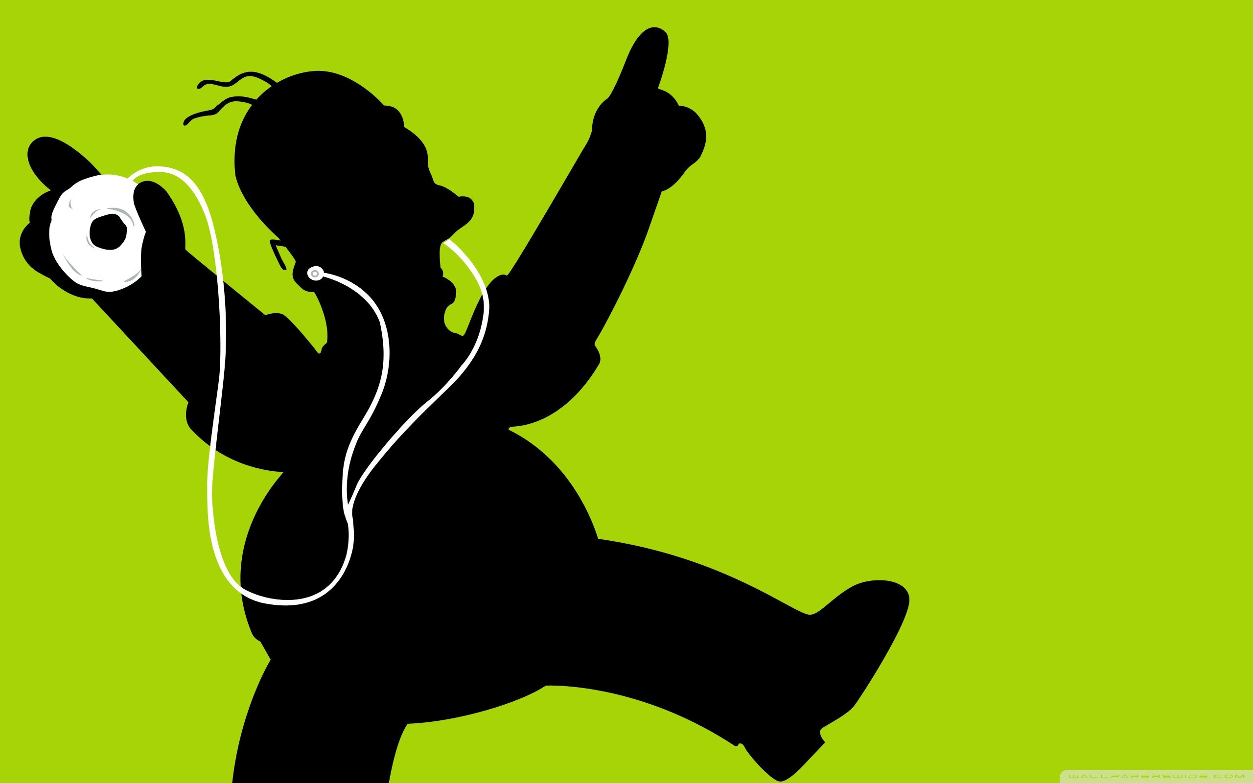 Homer Simpson, I Simpson, Silhouette, iPod, 16:10 2K, sfondo widescreen