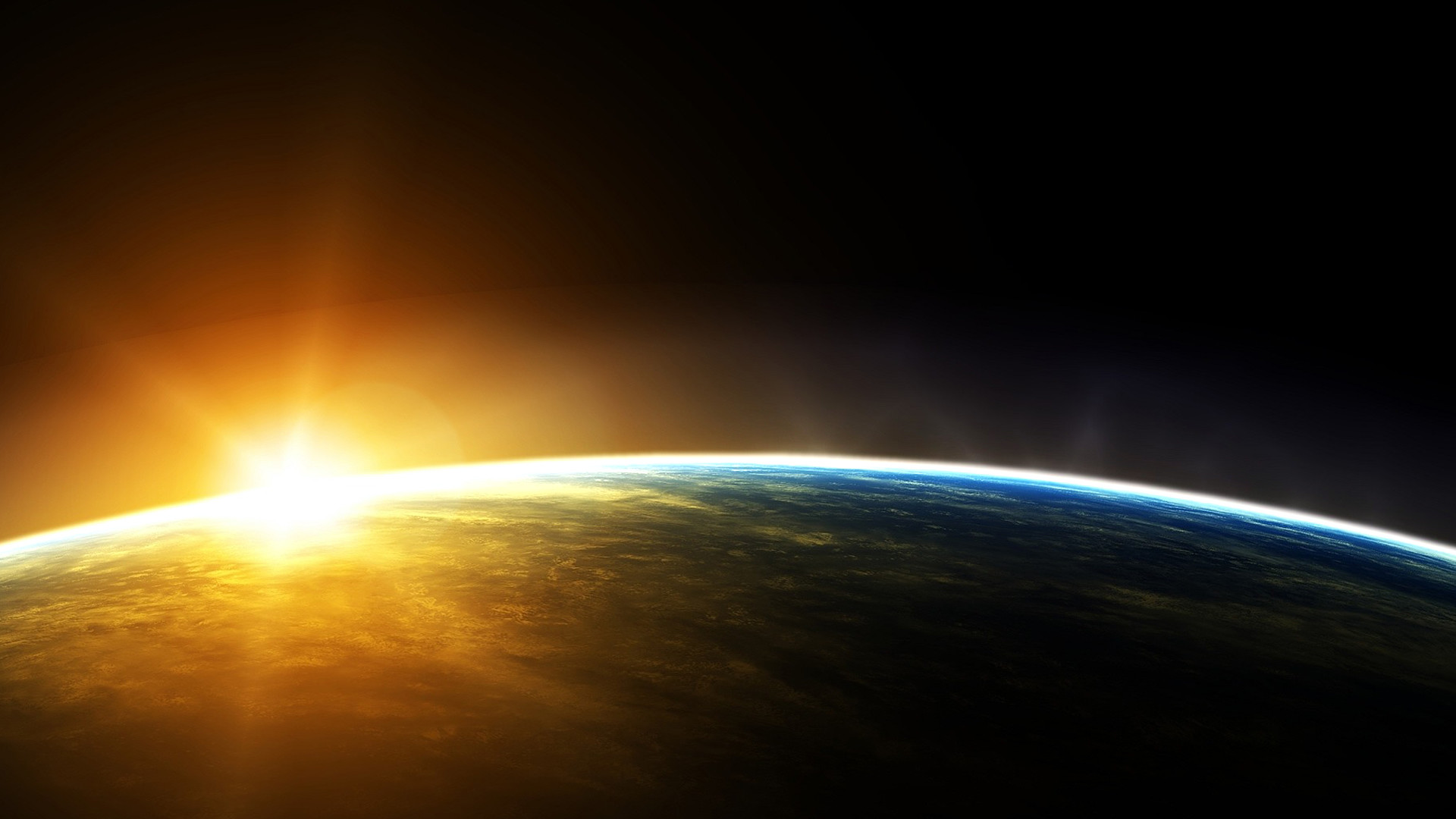 Terra, Alba, Orizzonte, Spazio, Full HD, sfondo Windows 11
