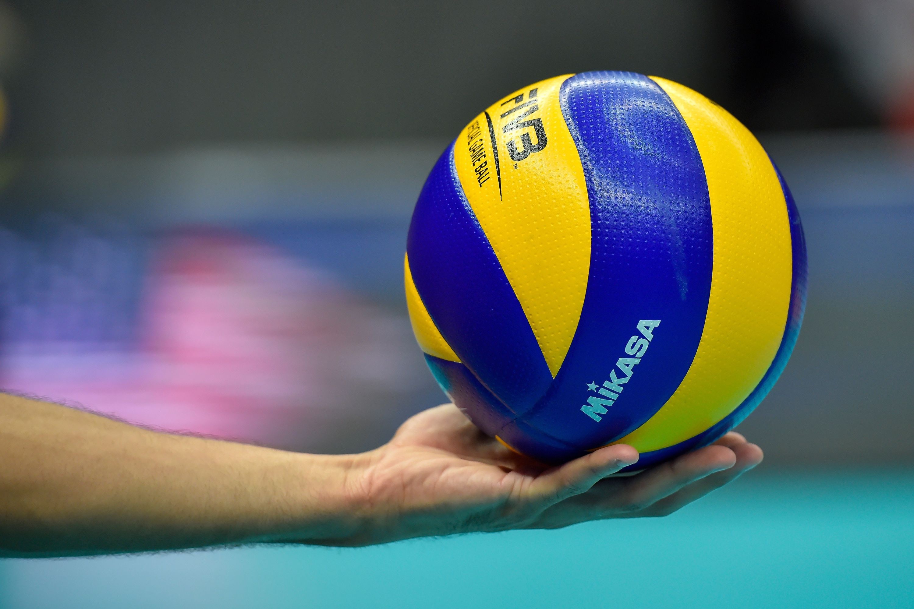 Mikasa, Pallone da pallavolo, Battuta, Mano, Giallo e blu, 2K, sfondo desktop