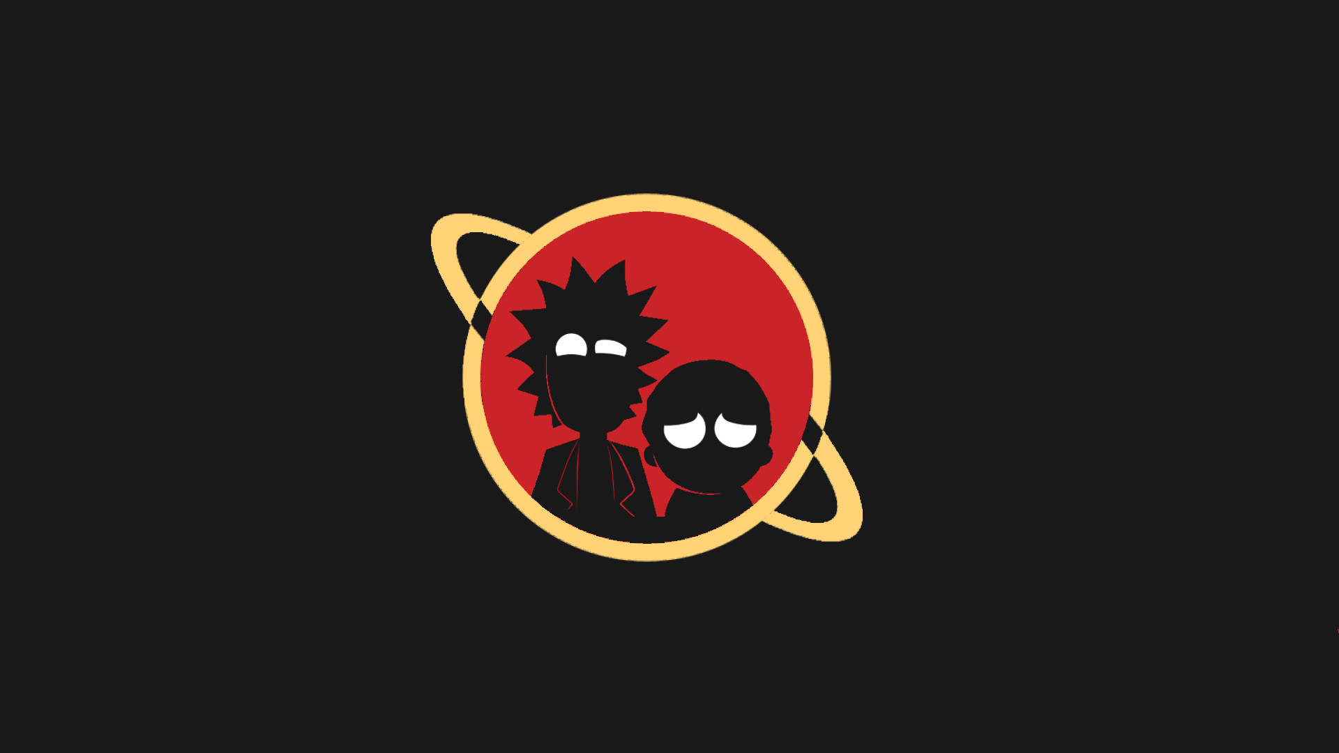 Rick Sanchez, Morty Smith, Silhouette, Pianeta, Full HD, sfondo Windows 11