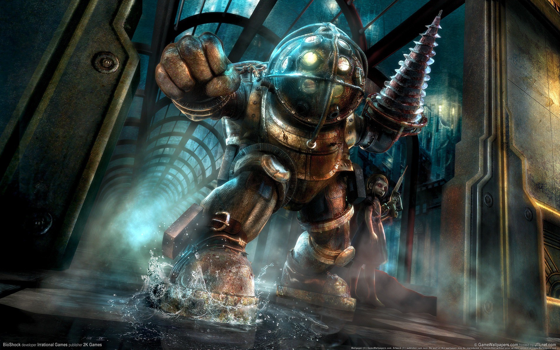 Big Daddy, BioShock, Trivella, Corridoio, Full HD, wallpaper per portatile