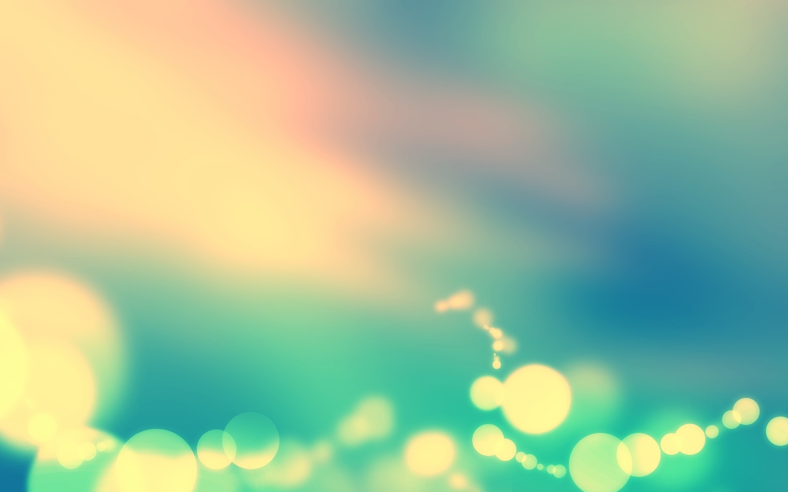 Bokeh, Toni pastello, Luce sfocata, Verde acqua, 2K, sfondo per PC