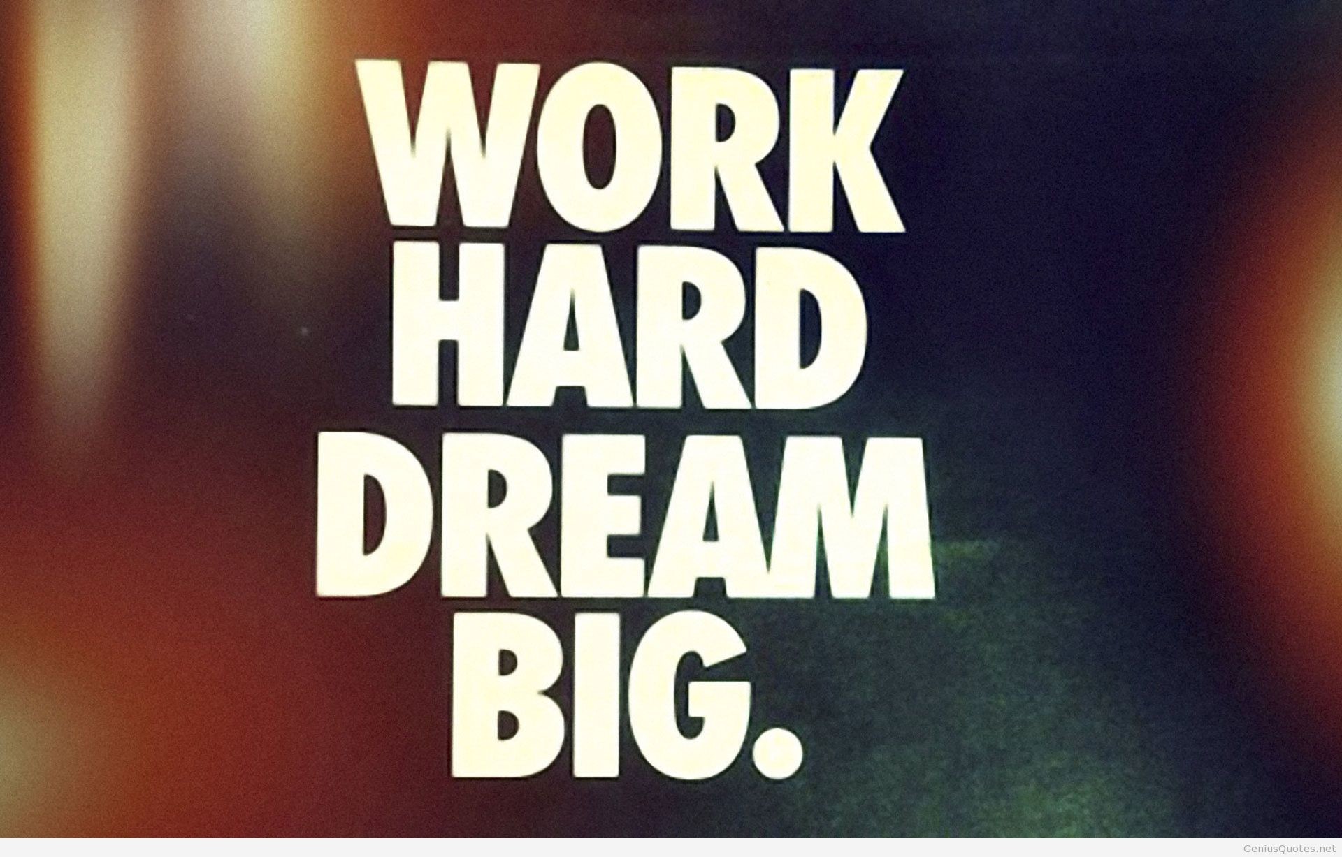 Work hard dream big, Tipografia, Citazione, Colori caldi, Bianco, sfondo Full HD per computer
