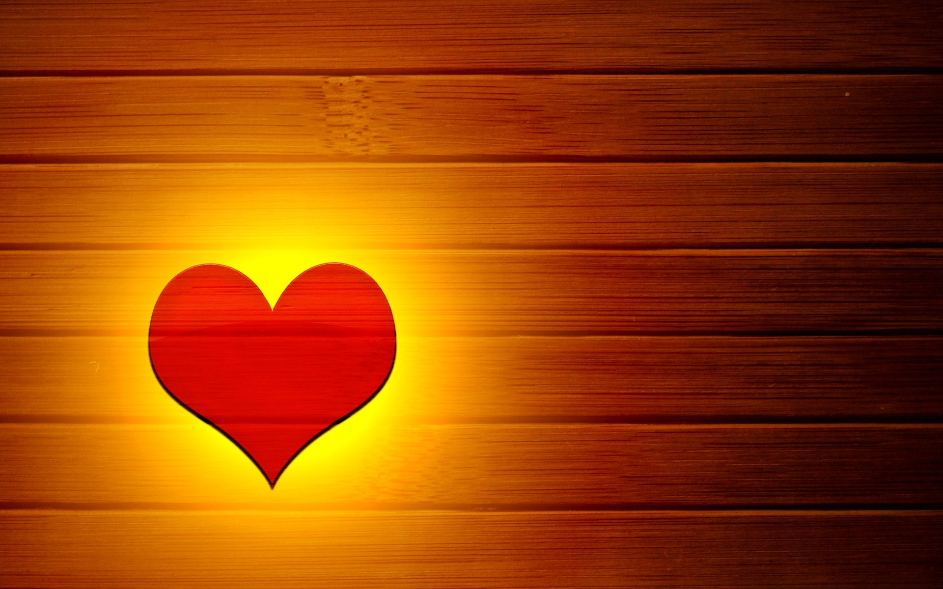 Cuore, Legno, Luce calda, Rosso, 1920x1200, immagine di sfondo