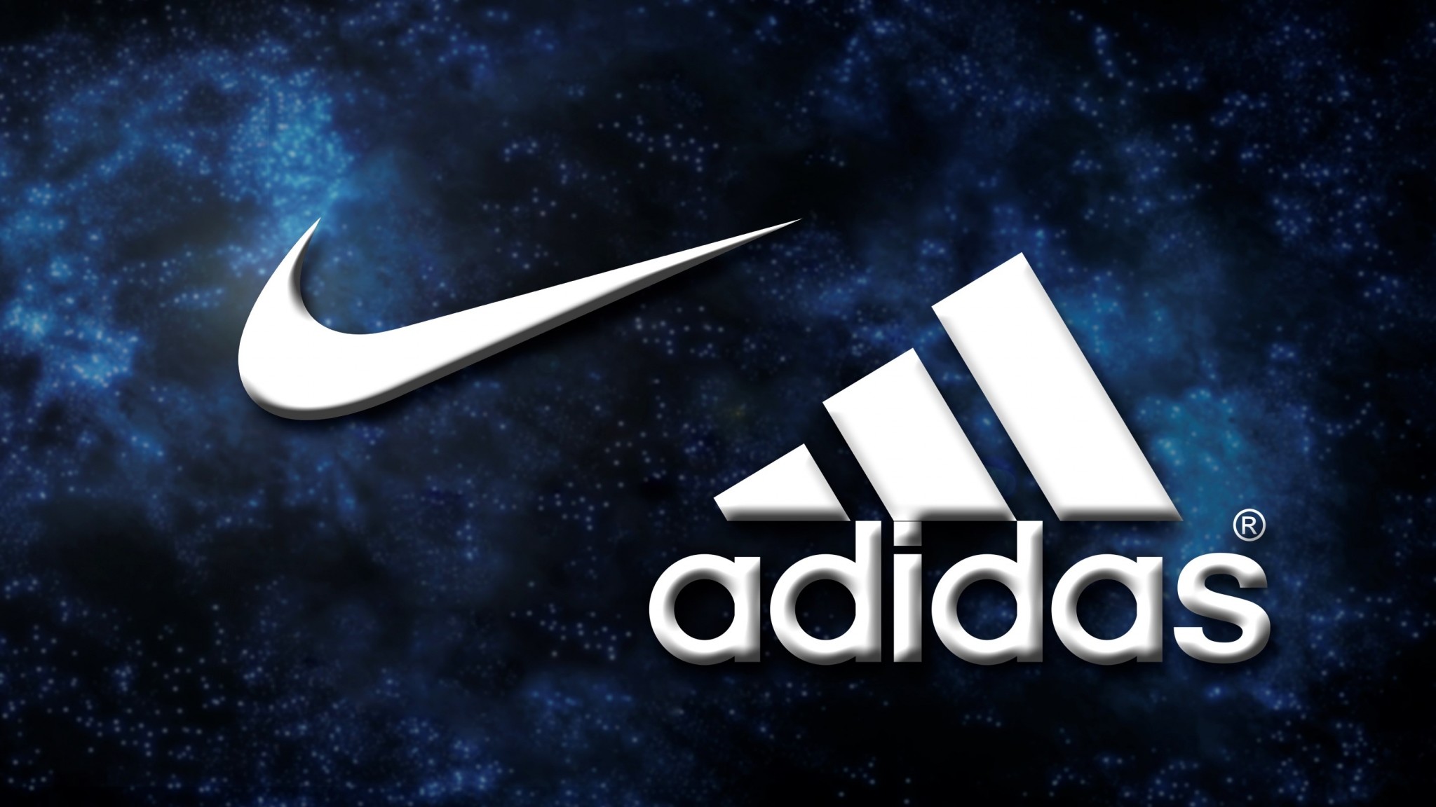 Adidas, Nike, Logo, Spazio, Full HD, sfondo per portatile