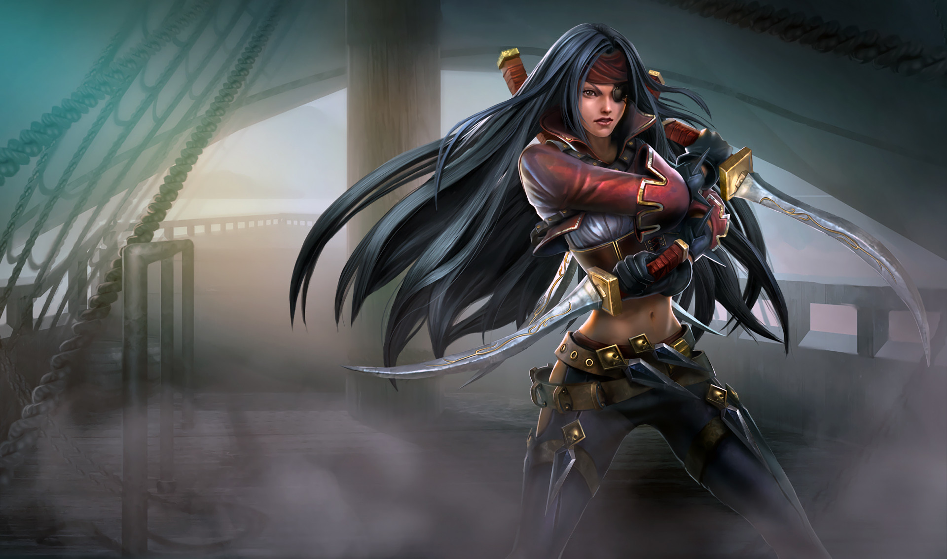 Katarina, Katarina Regni Combattenti, League of Legends, Nebbia, sfondo Full HD per computer