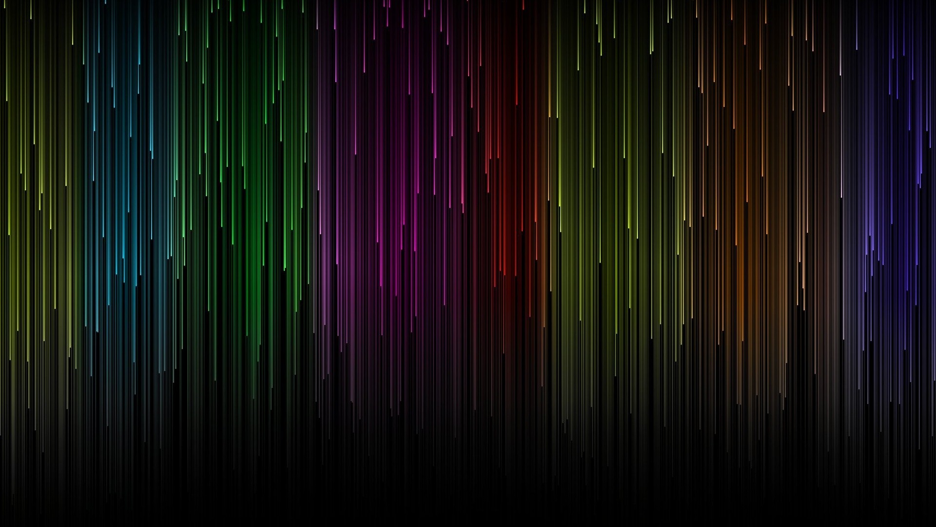 Linee colorate, Arcobaleno, Astratto, Sfondo nero, wallpaper per desktop