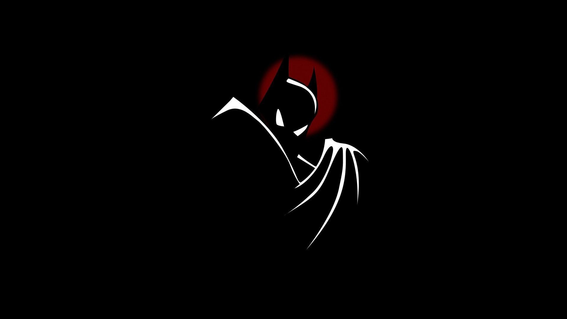 Batman: The Animated Series, Batman, Minimalista, Sfondo nero, Full HD, wallpaper per computer
