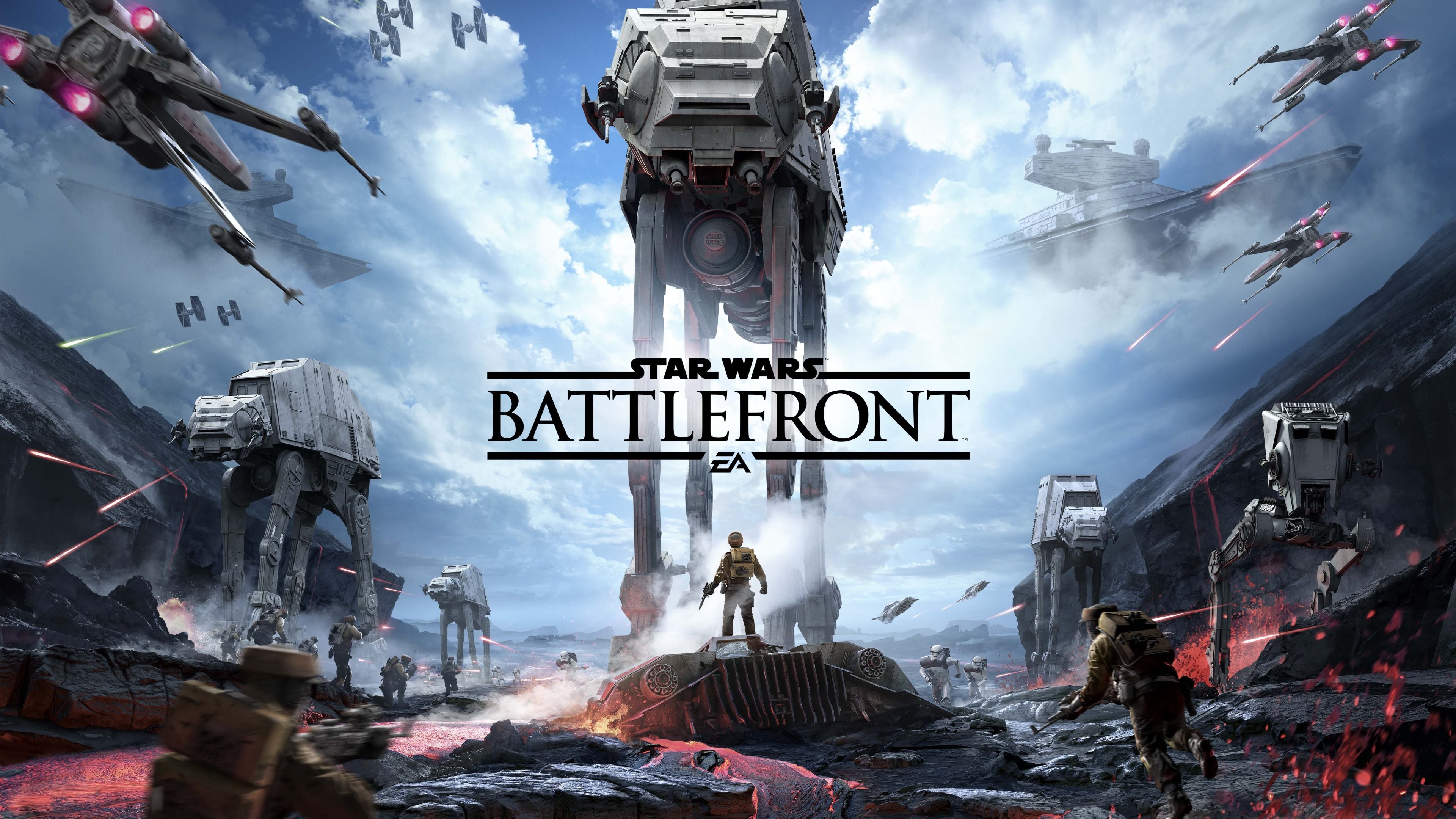 Star Wars Battlefront, AT-AT, X-wing, Battaglia, EA, 16:9 4K, wallpaper widescreen