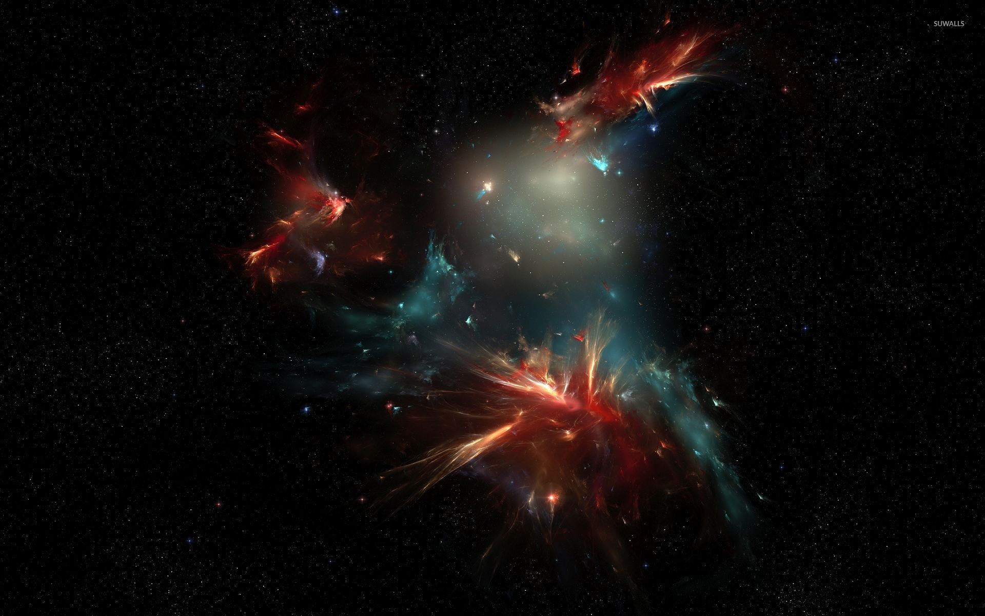 Nebulosa, Frattale, Rosso, Spazio, 1920x1200, sfondo per PC