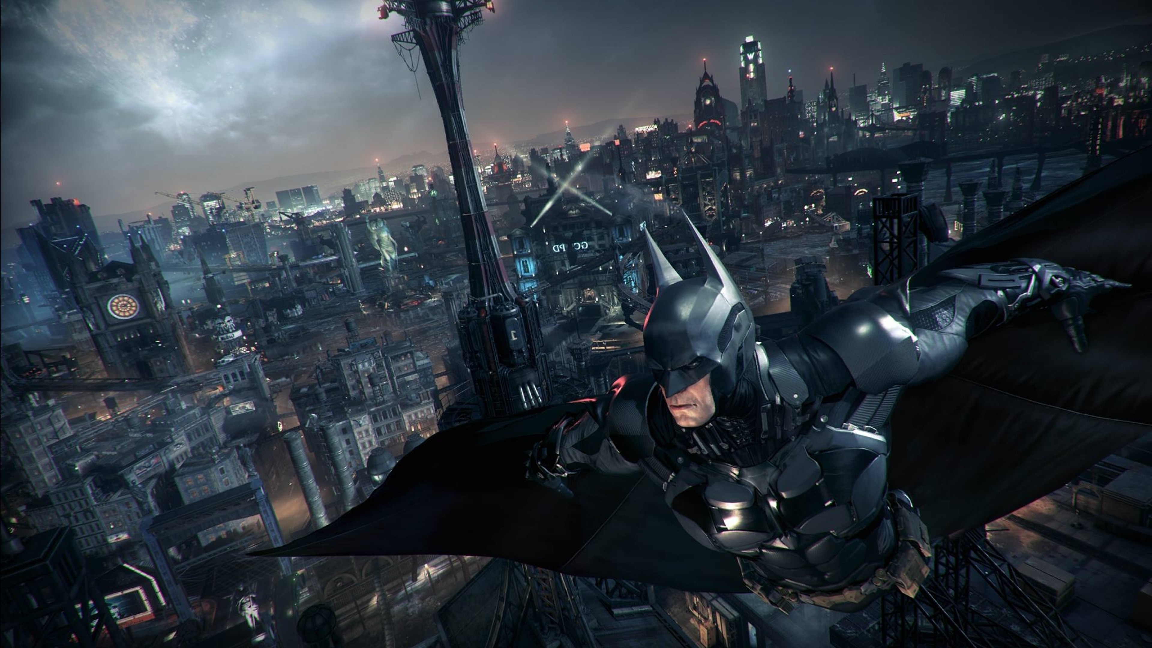 Gotham City, Batman: Arkham Knight, Batman, Vista aerea, 3840x2160, sfondo per PC