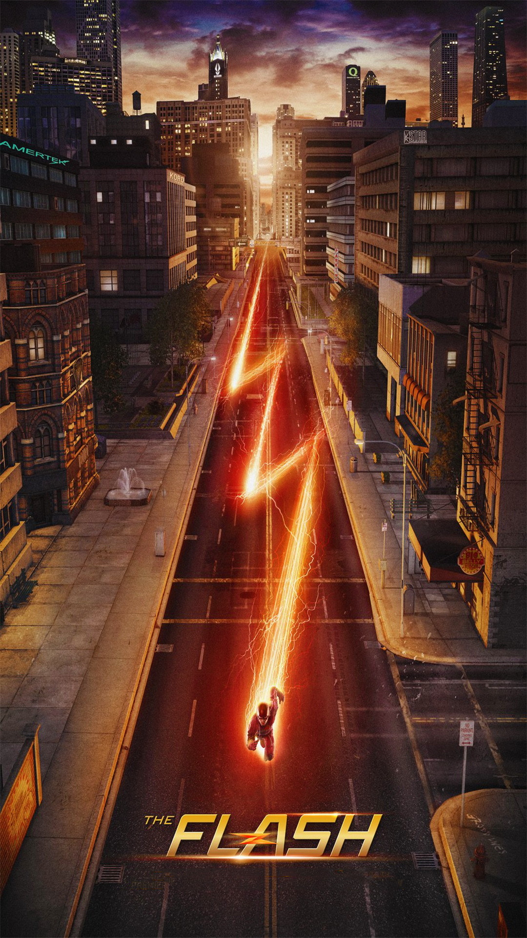 The Flash, Flash, Città, Poster, wallpaper per iPhone e Android