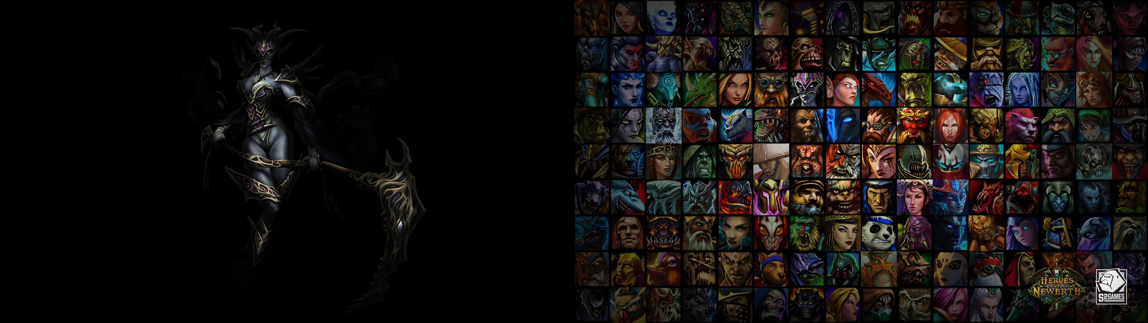 Dota 2, Eroi, Collage, Sfondo nero, Full HD, wallpaper per PC