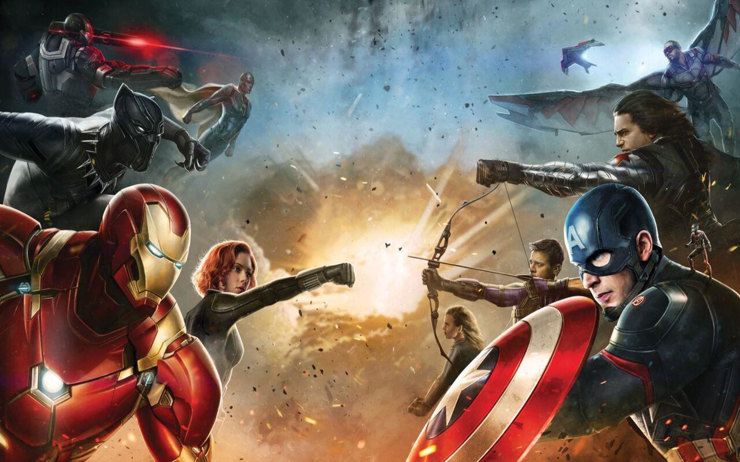 Iron Man, Captain America, Black Panther, Vedova Nera, Occhio di Falco, Captain America: Civil War, sfondo 1600p