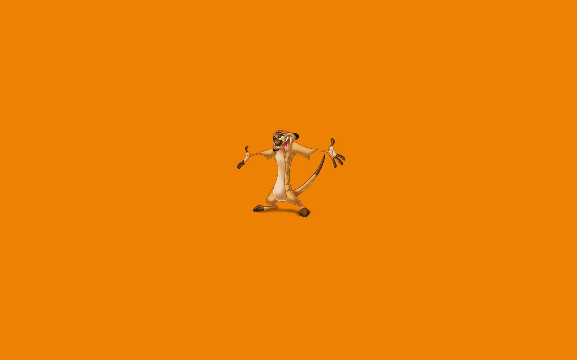 Timon, Il re leone, Sfondo arancione, Minimalista, 1920x1200, wallpaper desktop