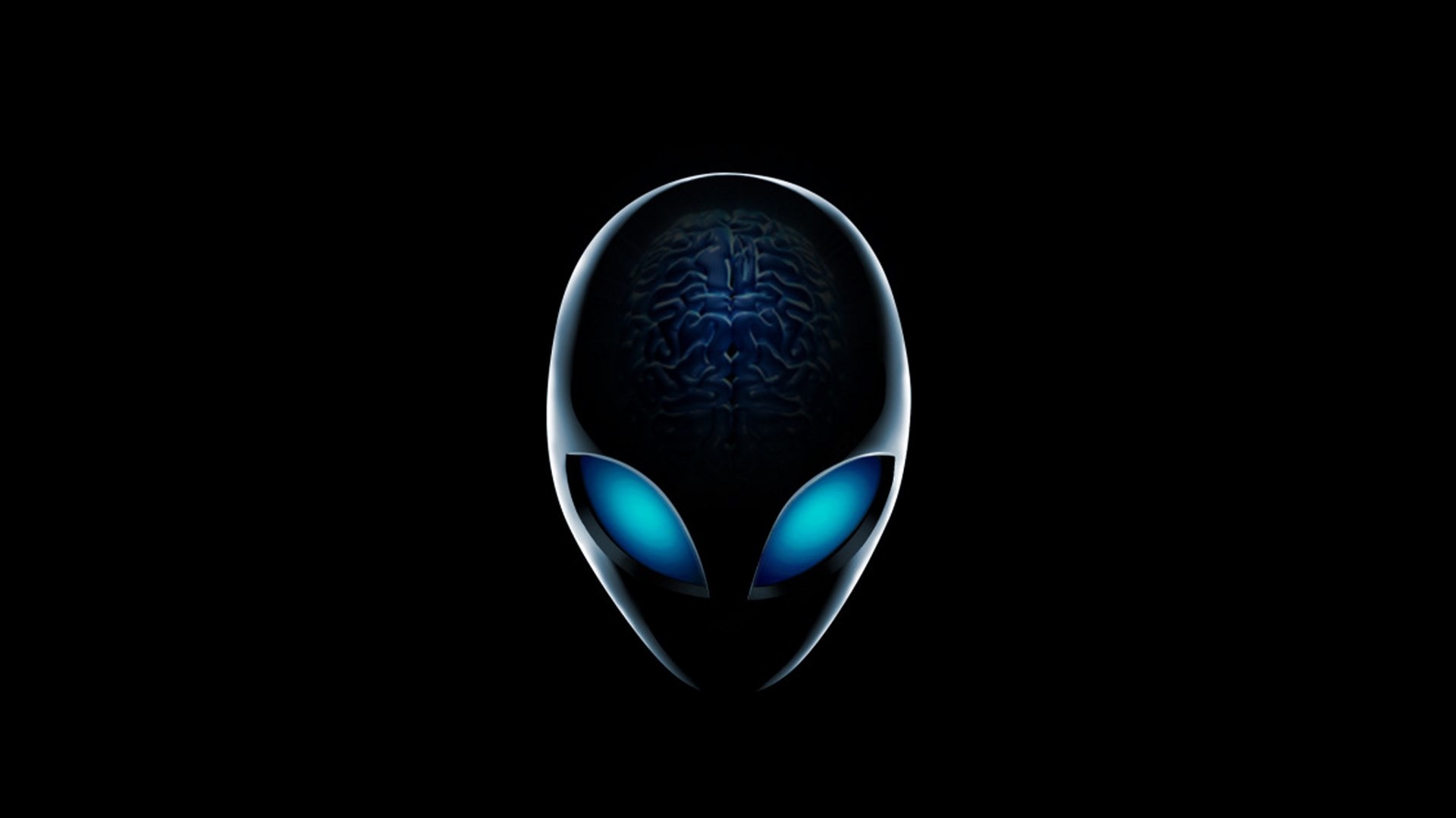 Alienware, Logo alieno, Occhi azzurri, 1920x1080, immagine di sfondo