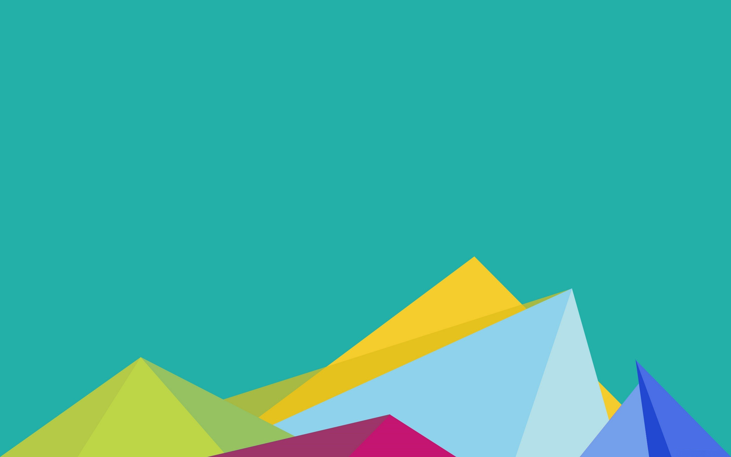 Montagne, Geometrico, Turchese, Flat design, 2880x1800, sfondo per PC