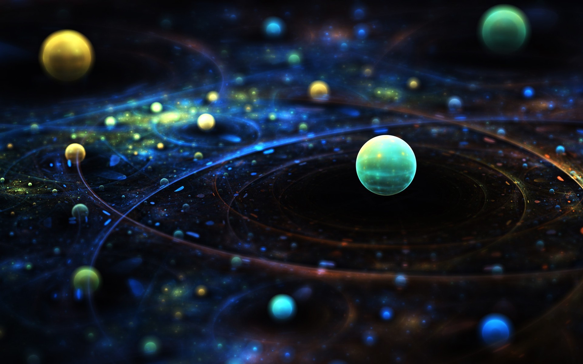 Pianeti, Orbite, Sistema planetario, Arte digitale, Full HD, sfondo per PC