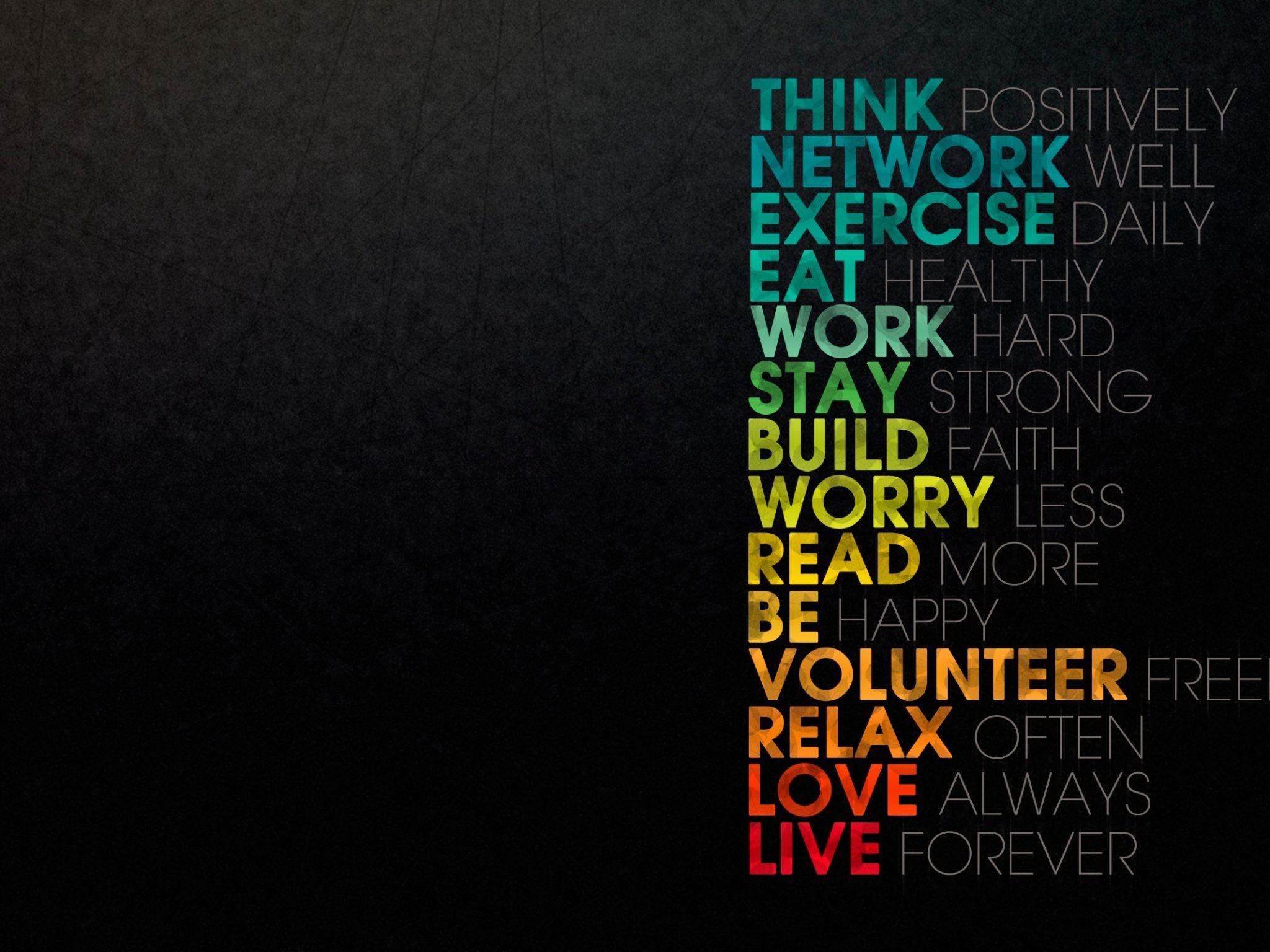 Citazione motivazionale, Tipografia, Think Positively, Sfondo nero, schermata di blocco iPad