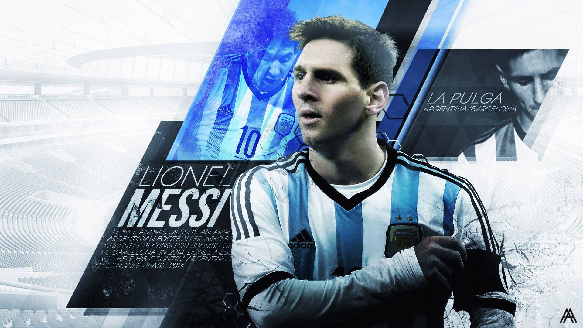 Lionel Messi, La Pulga, Nazionale argentina, Arte digitale, 1920x1080, immagine di sfondo