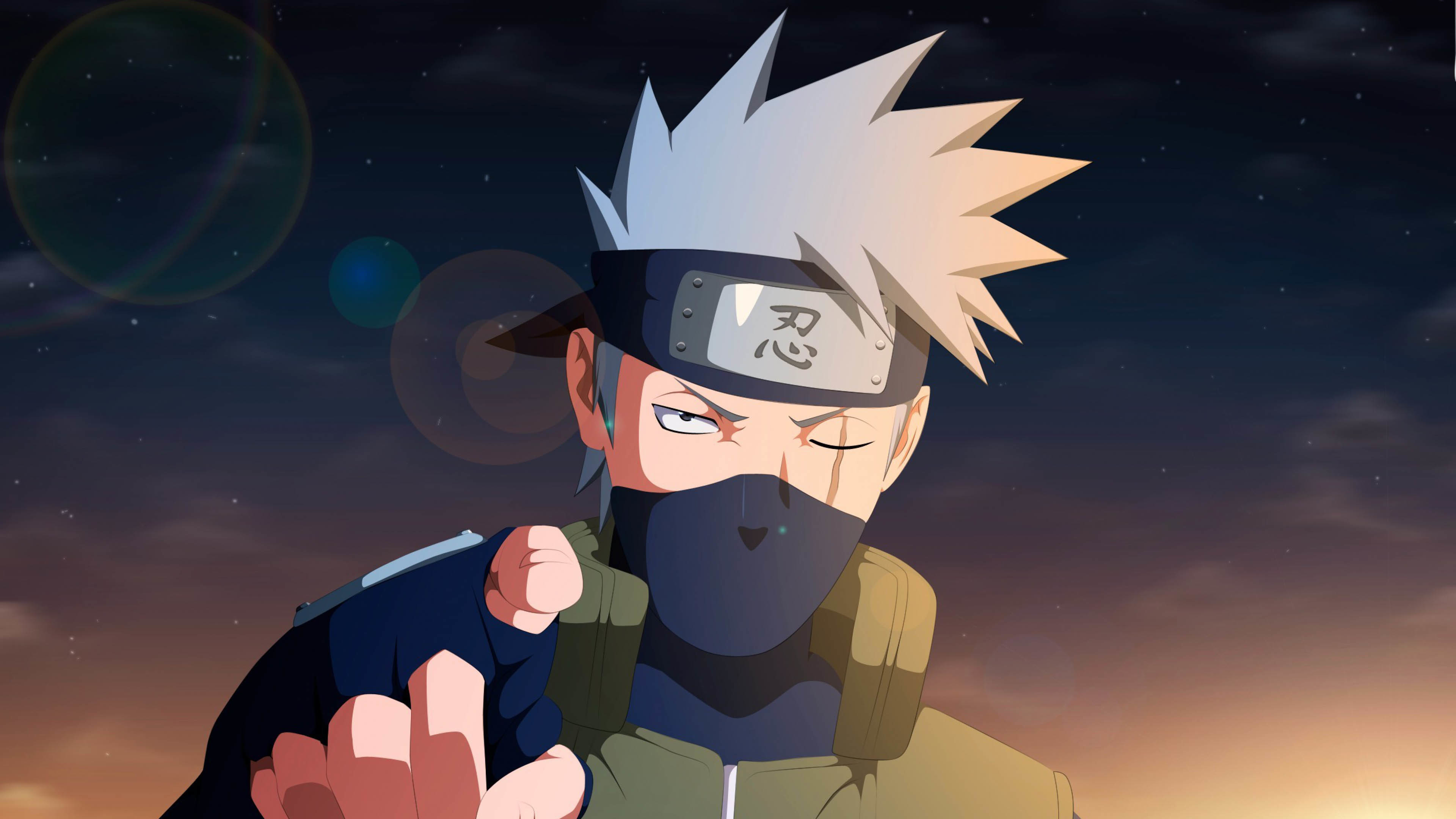 Kakashi Hatake, Naruto, Coprifronte, Maschera, 4K, sfondo per portatile