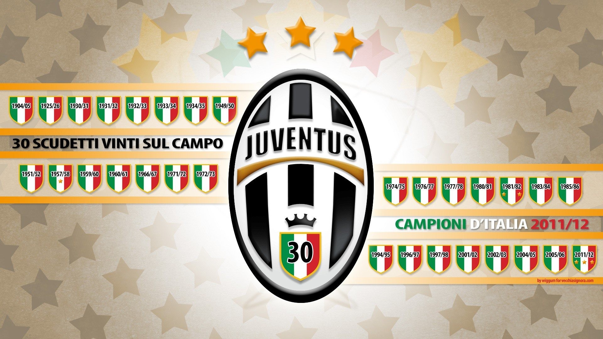 Juventus, 30 scudetti, Campioni d'Italia 2011/12, Stemma, Full HD 1080p, sfondo desktop