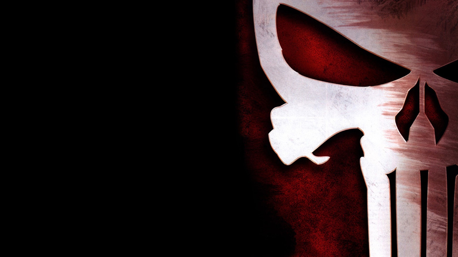 Teschio del Punitore, Punitore, Marvel, Sfondo nero, Rosso, Full HD, wallpaper per computer