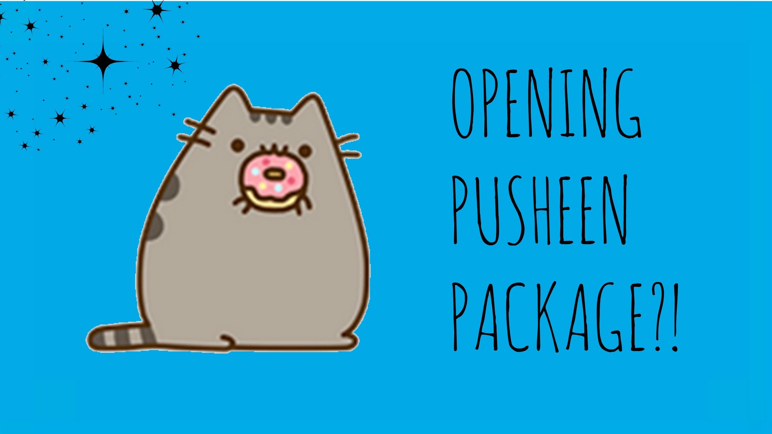 Pusheen, Ciambella, Opening Pusheen Package, Azzurro, 2K, sfondo per PC